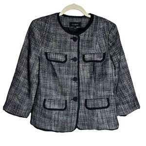 Talbots Classic Blazer Jacket Size 8 Wool Blend Professional Career Essentials